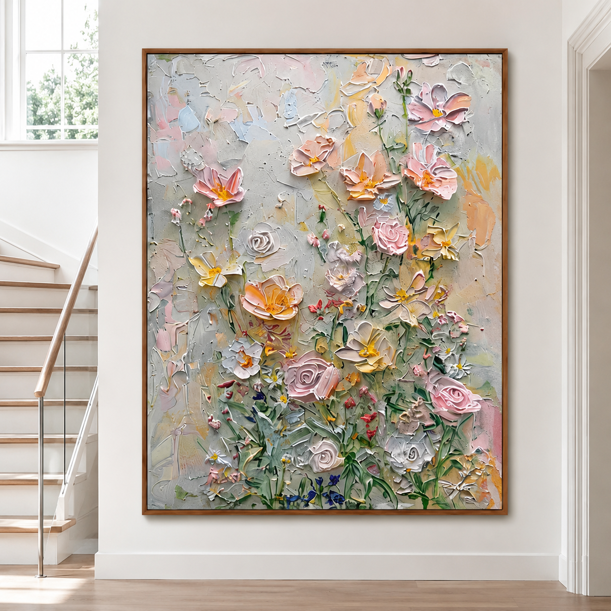 Textured Floral Garden Wall Art #FL051