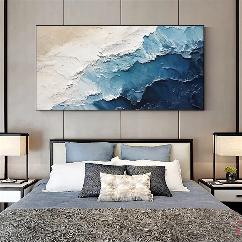 Blue Textured Minimalist Wall Art #BL002