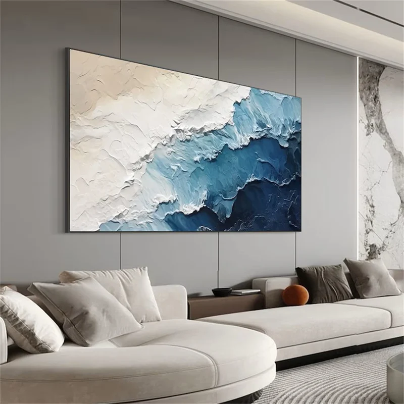 Blue Textured Minimalist Wall Art #BL002