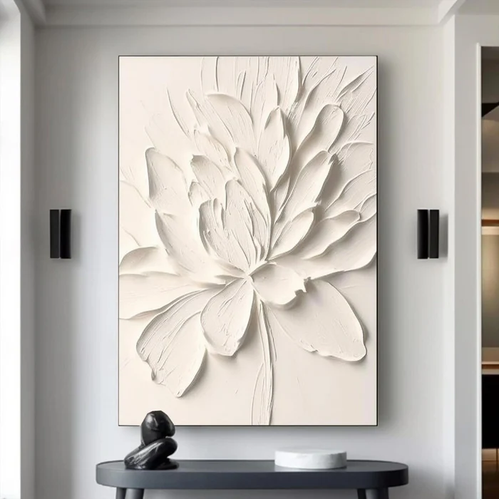 White Textured Minimalist Wall Art #WT008
