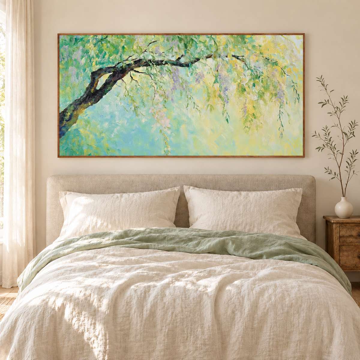 Sunlit Willow Branches Wall Art #LS087