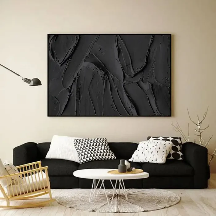 Plaster Wall Art Black Minimalist #BT009