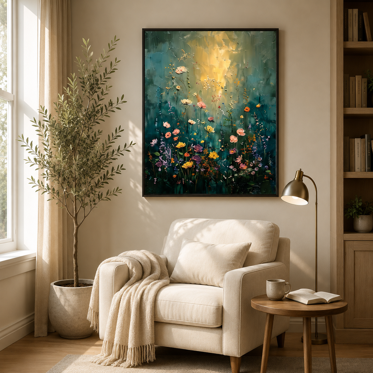 Moody Wildflower Meadow Wall Art #FL010