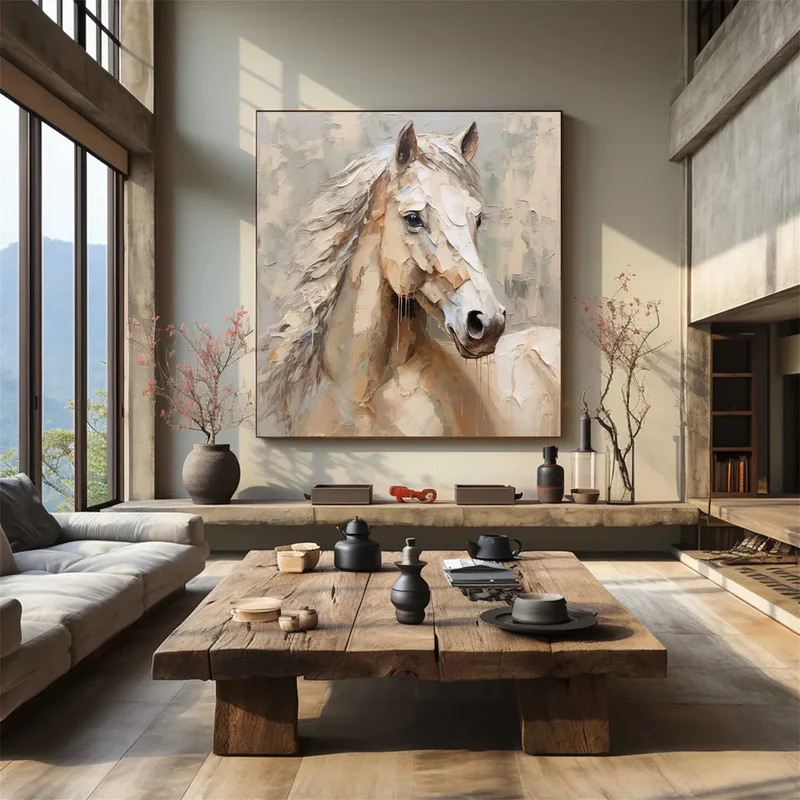 Abstract Animal Art Horse Texture Wall Art #AT014