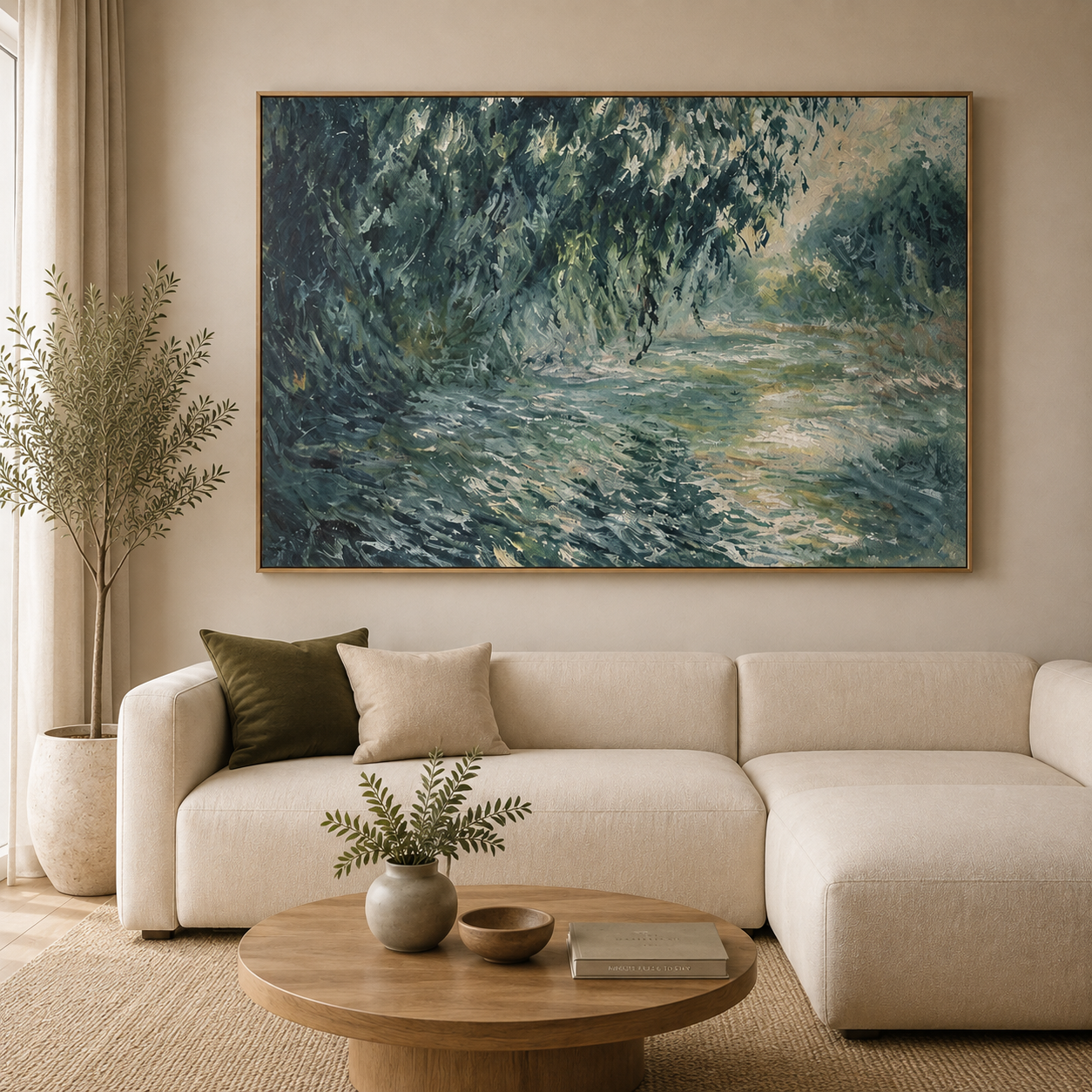 Impressionist River Landscape Wall Art #LS028