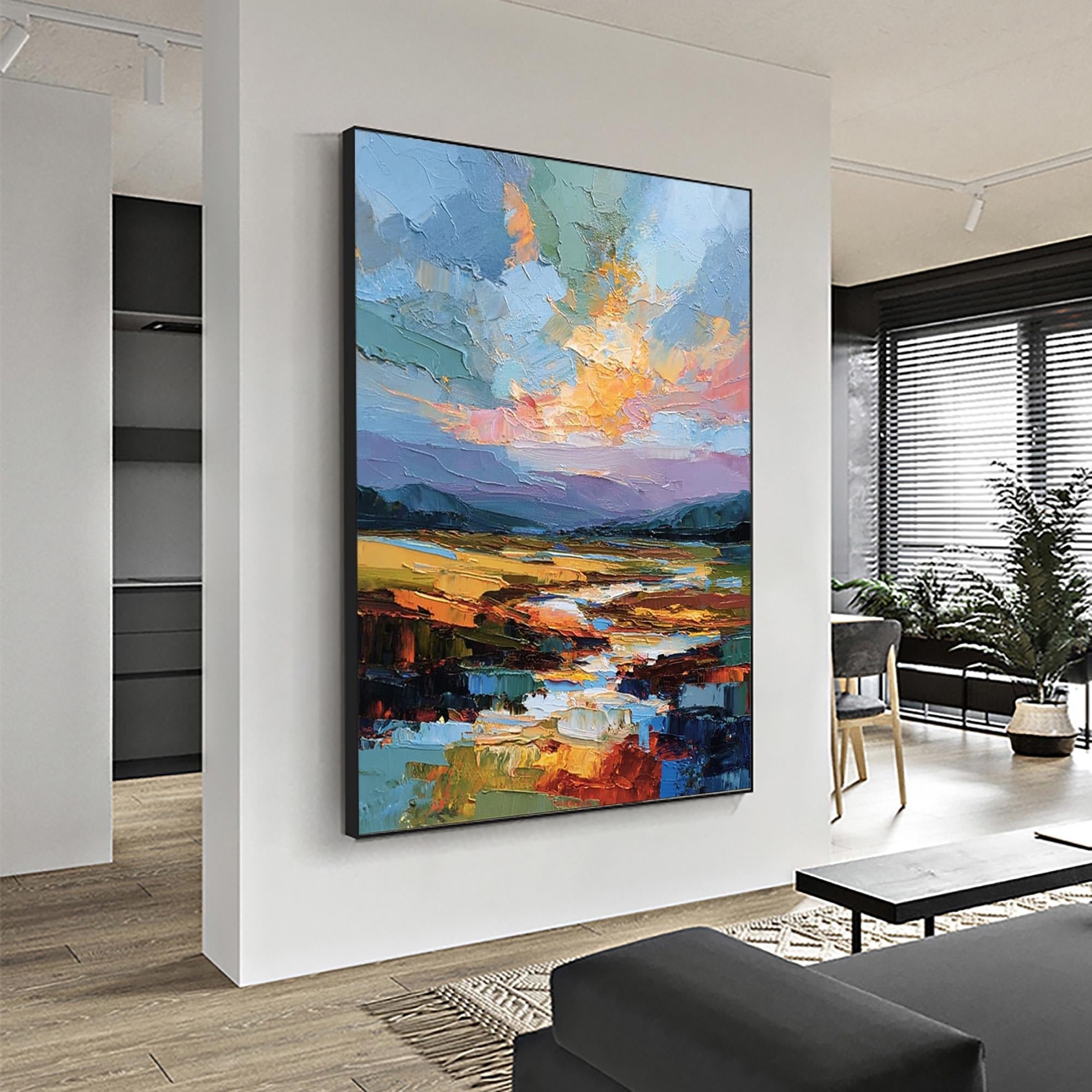 Abstract Landscape 3D Textured Oil Painting #WW001