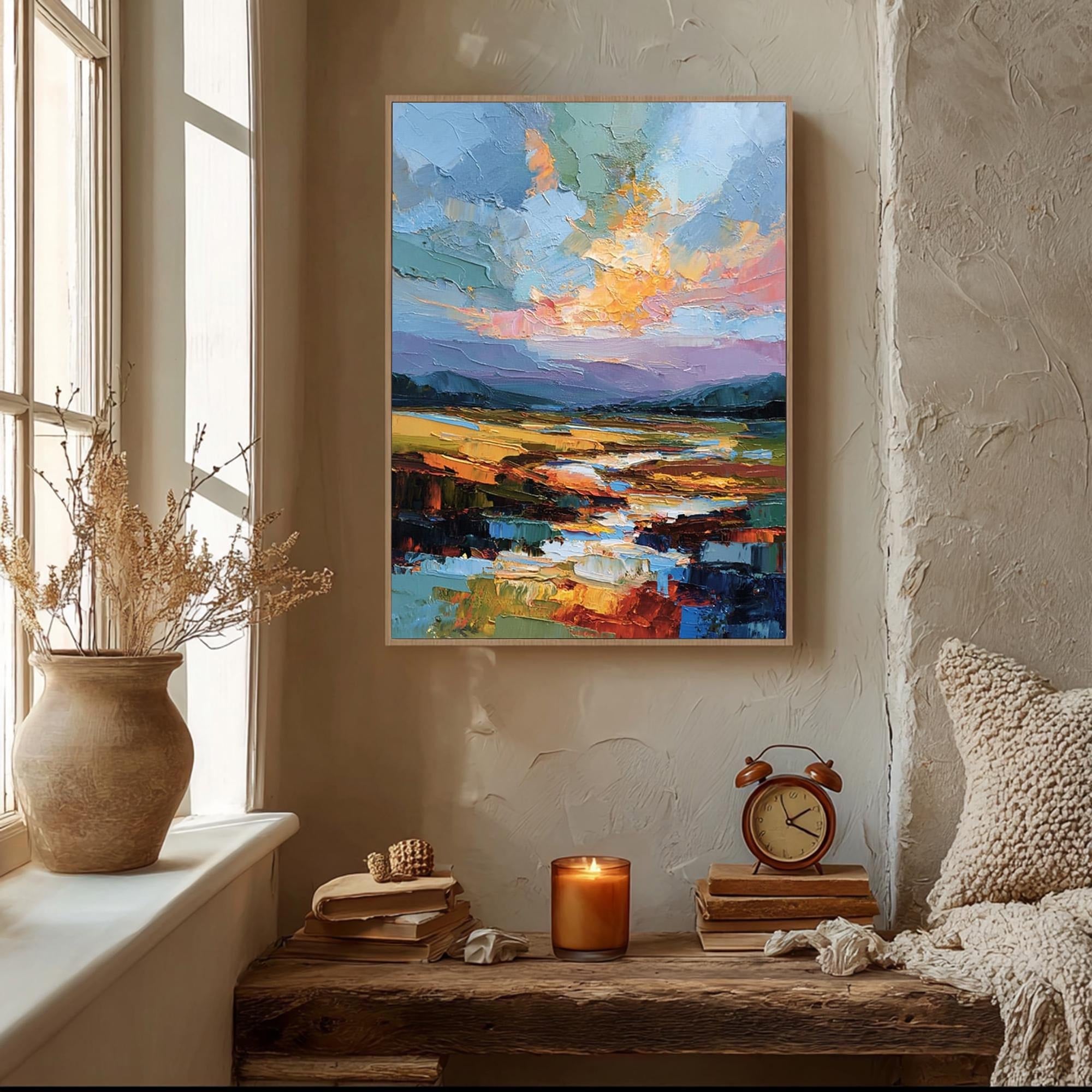 Abstract Landscape 3D Textured Oil Painting #WW001