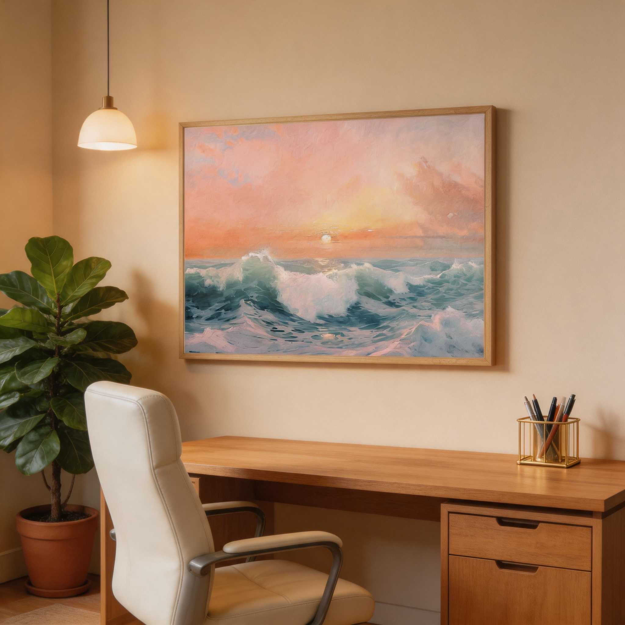 Pastel Sunset Seascape Wall Art #BC012