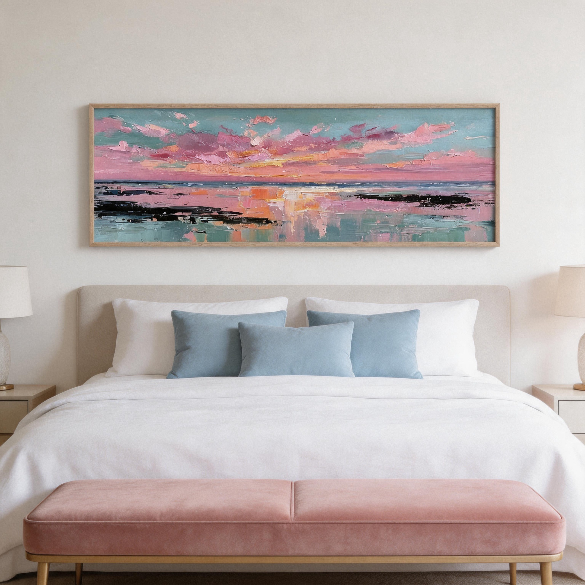 Pastel Coastal Sunset Wall Art #BC022