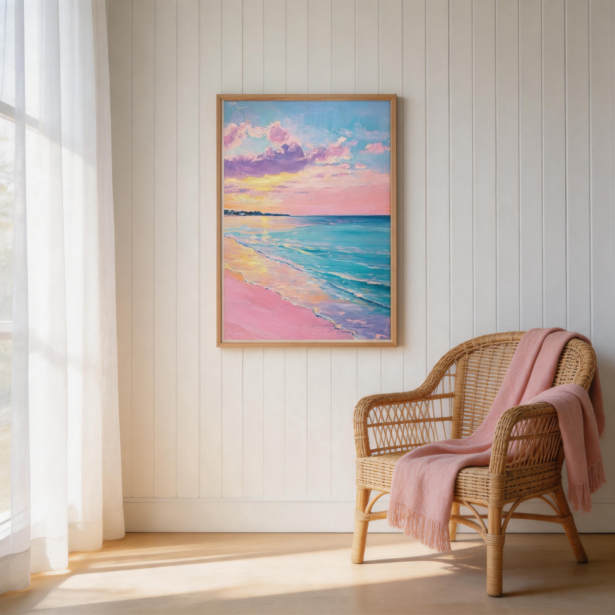 Pastel Coastal Sunset Wall Art #BC015