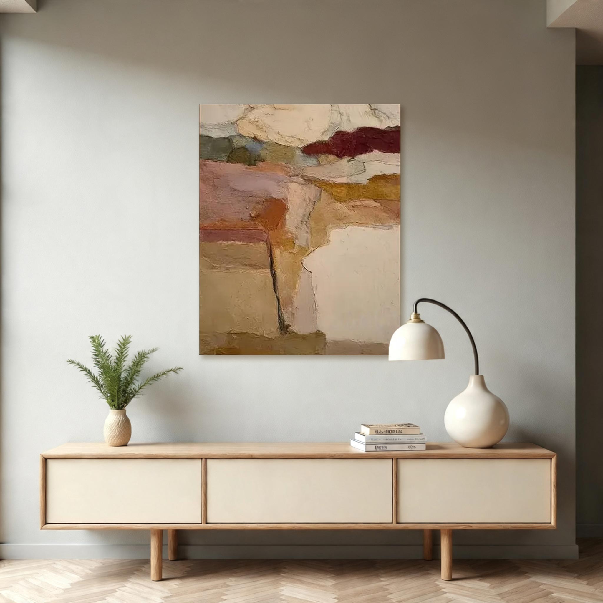Large Abstract Textured Wall Art — Earth Tone Canvas Painting #CP031