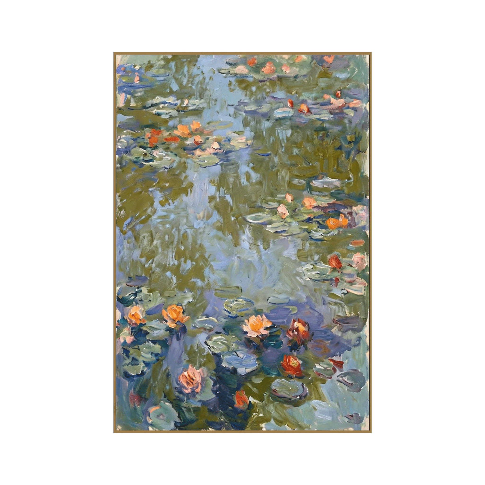 Impressionist Water Lily Pond Wall Art #PL005