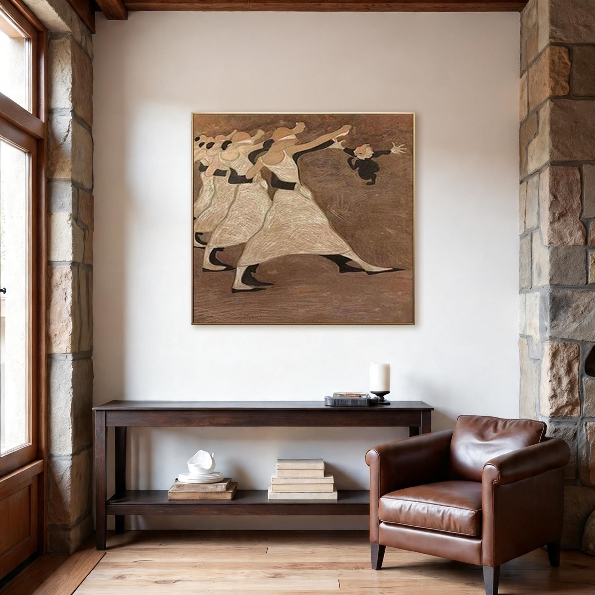 Abstract Dancers Wall Art – Modern Figurative Canvas Painting #CP028