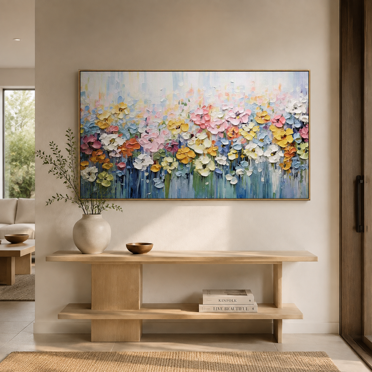 Pastel Floral Garden Wall Art #FL077