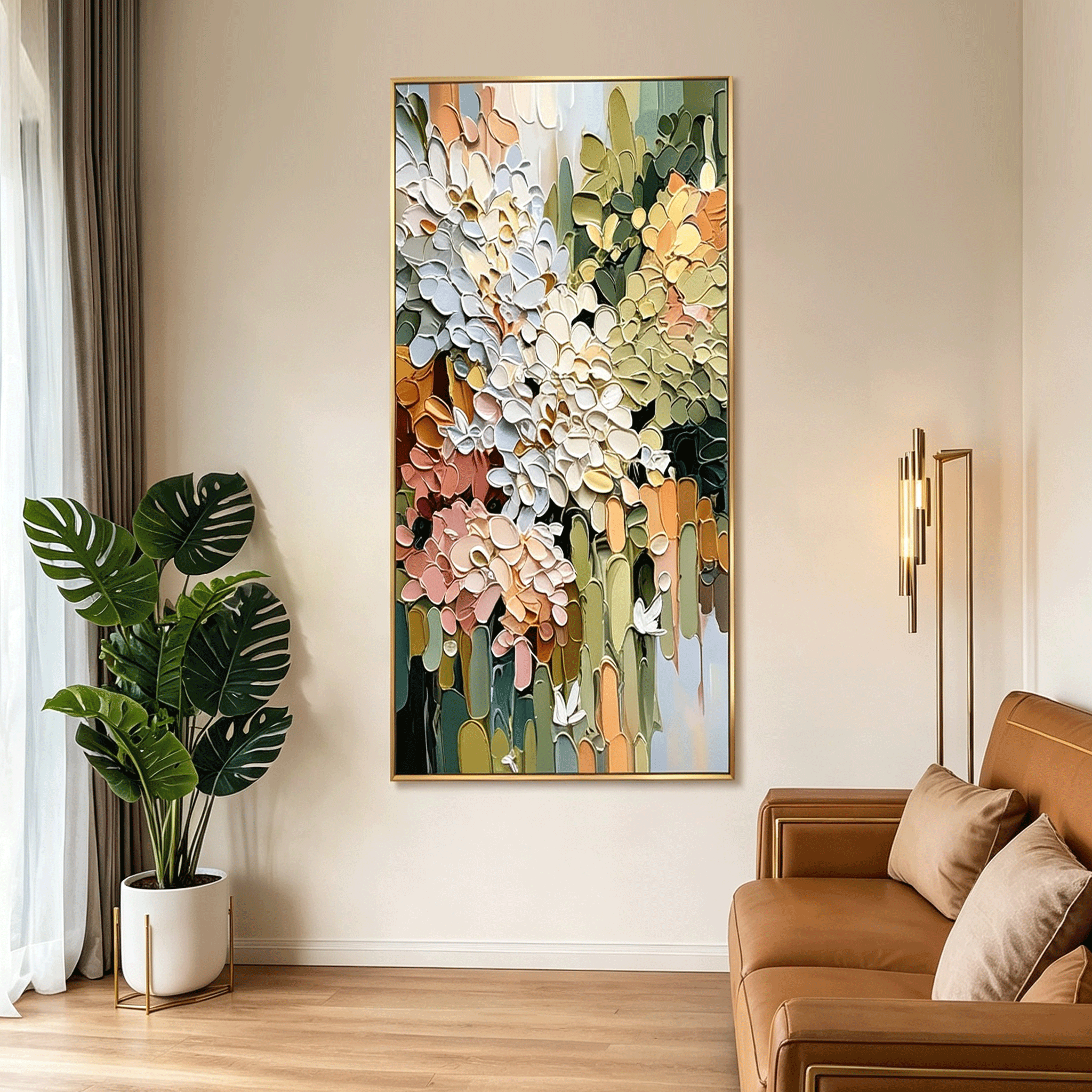 Textured Abstract Floral Wall Art #FL081