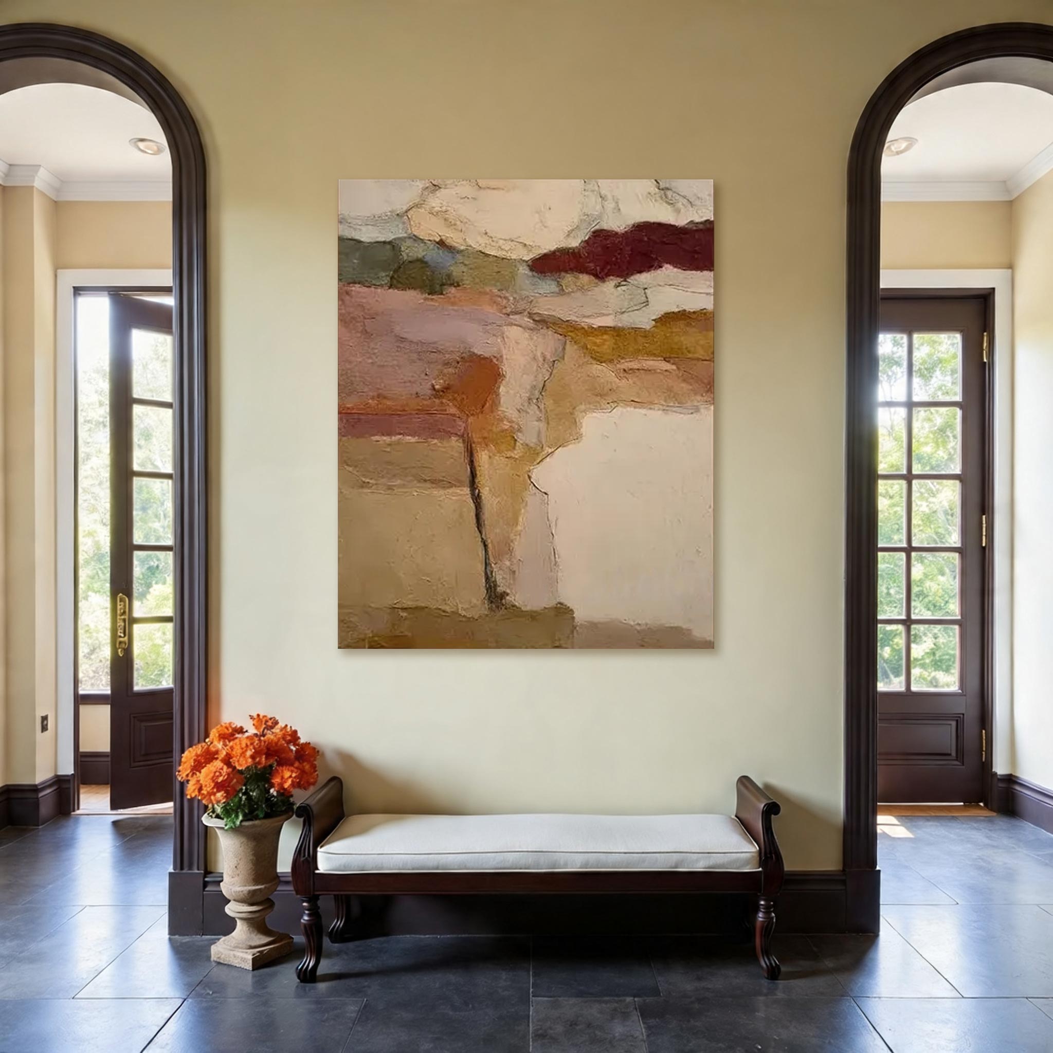 Large Abstract Textured Wall Art — Earth Tone Canvas Painting #CP031