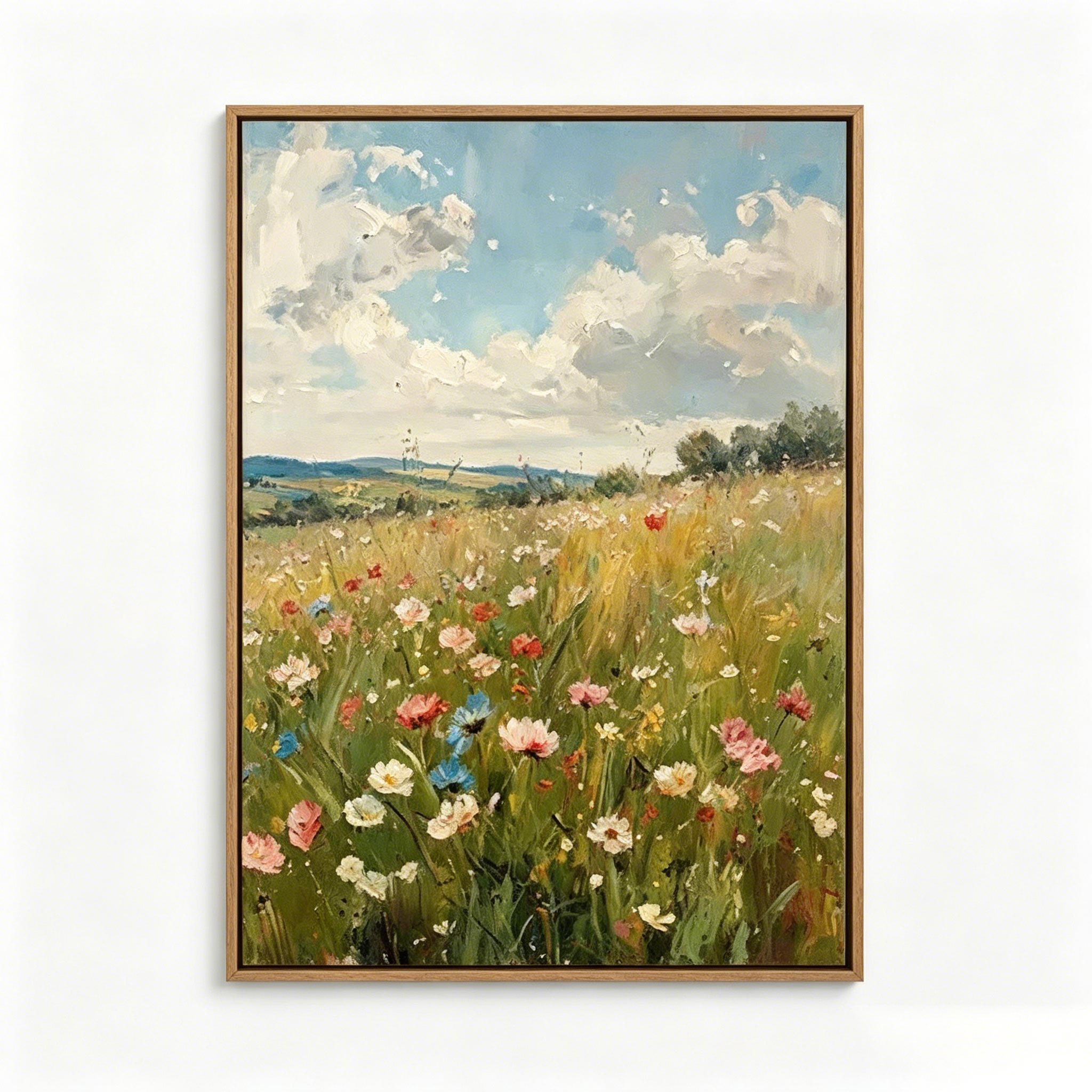 Impressionist Wildflower Meadow Landscape Wall Art #LS006