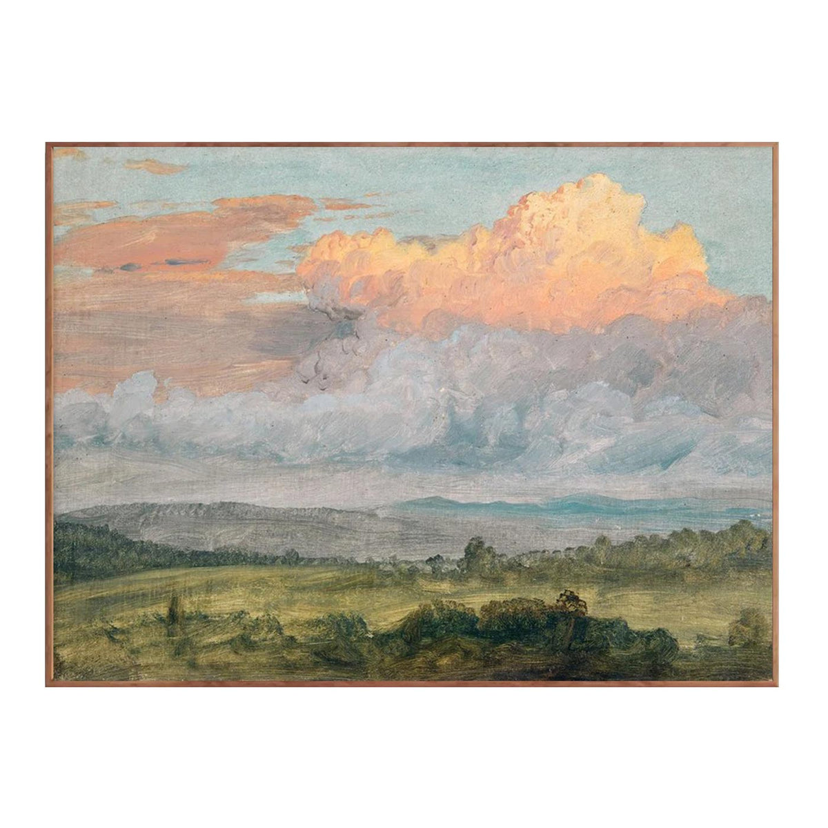 Pastel Sunset Clouds Landscape Wall Art #LS085