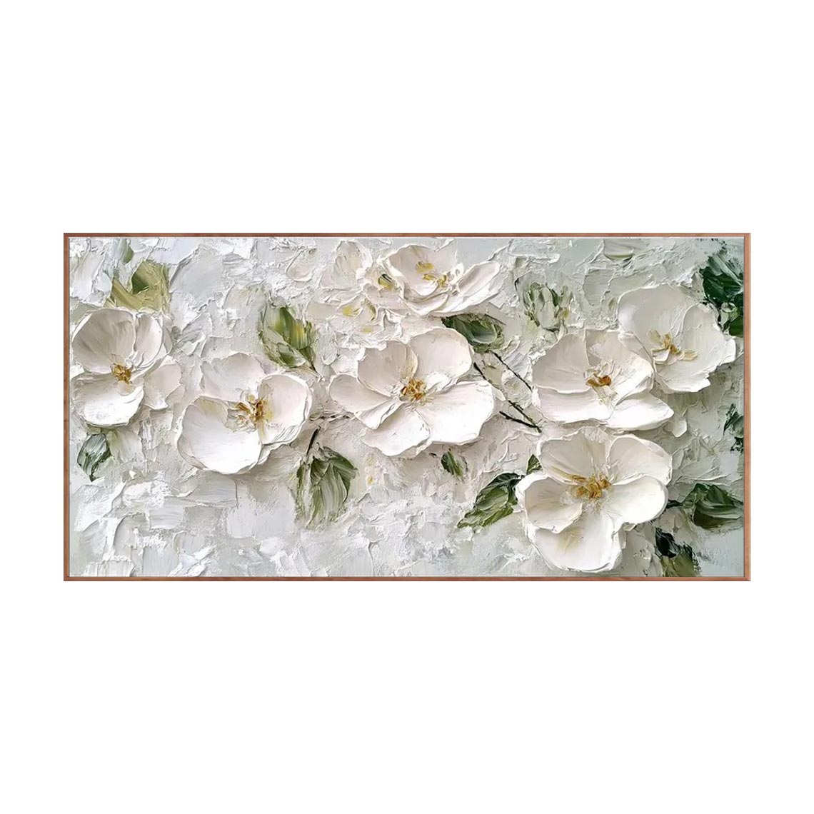 White Blossom Textured Wall Art #FL061