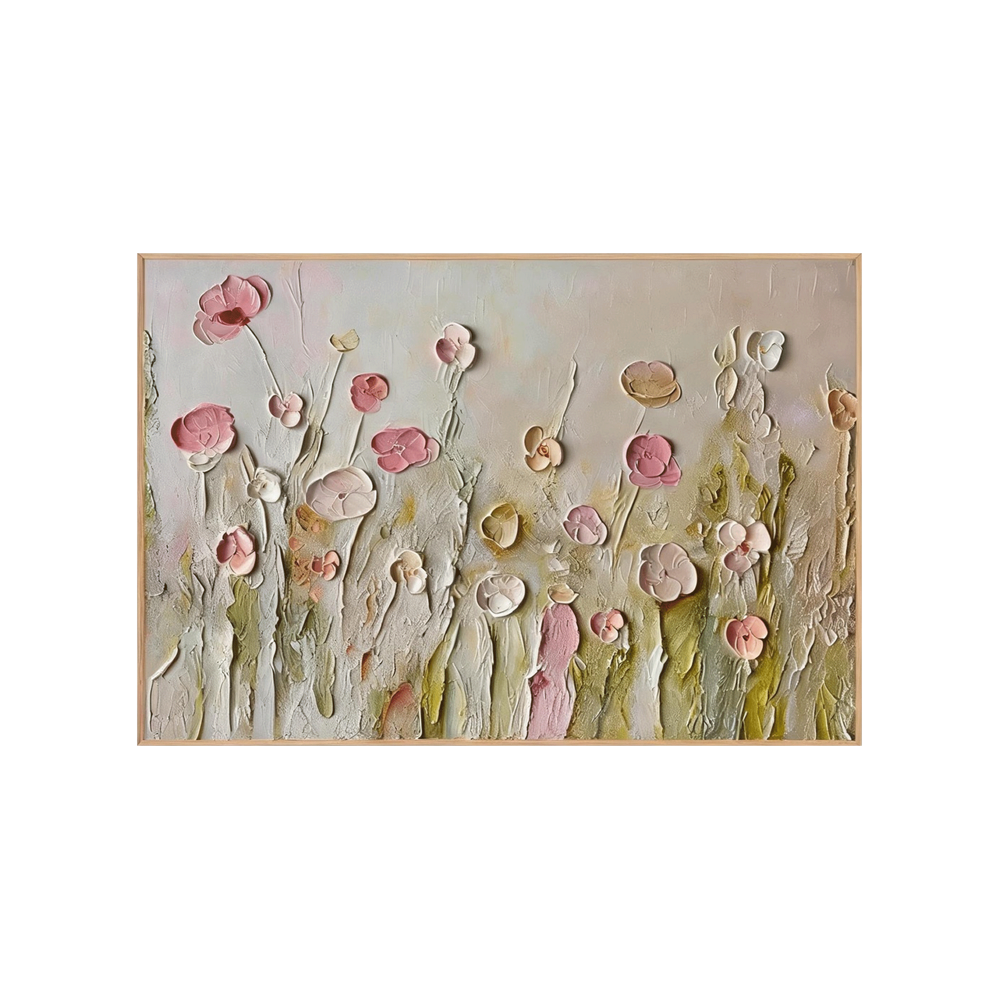 Textured Pink Wildflower Wall Art #FL071