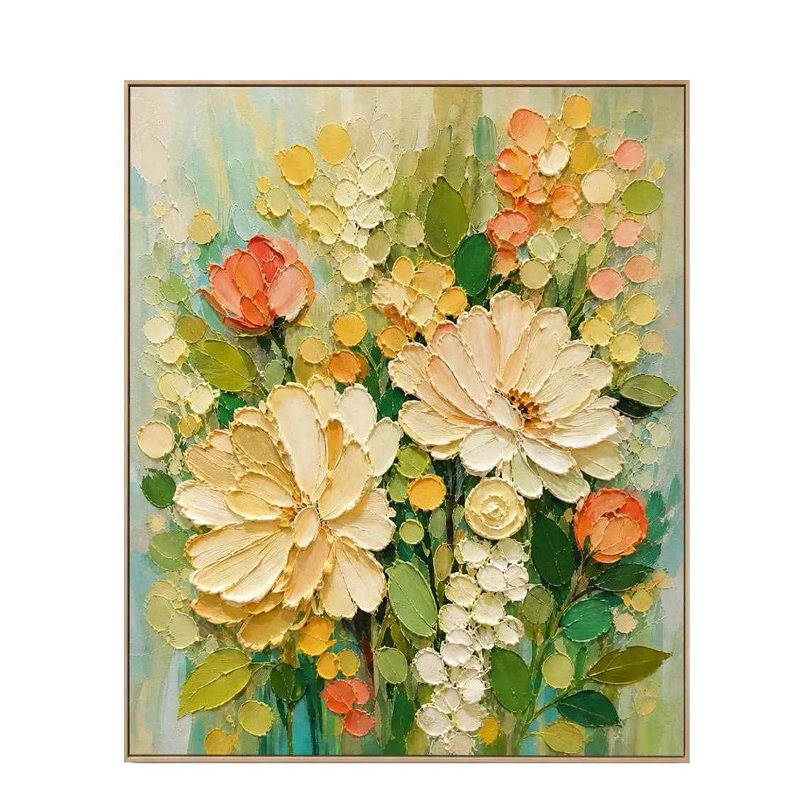 Cream Floral Bouquet Wall Art #FL039