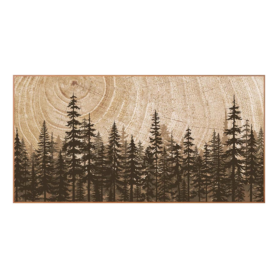 Earthy Brown Pine Forest Wall Art #LS078
