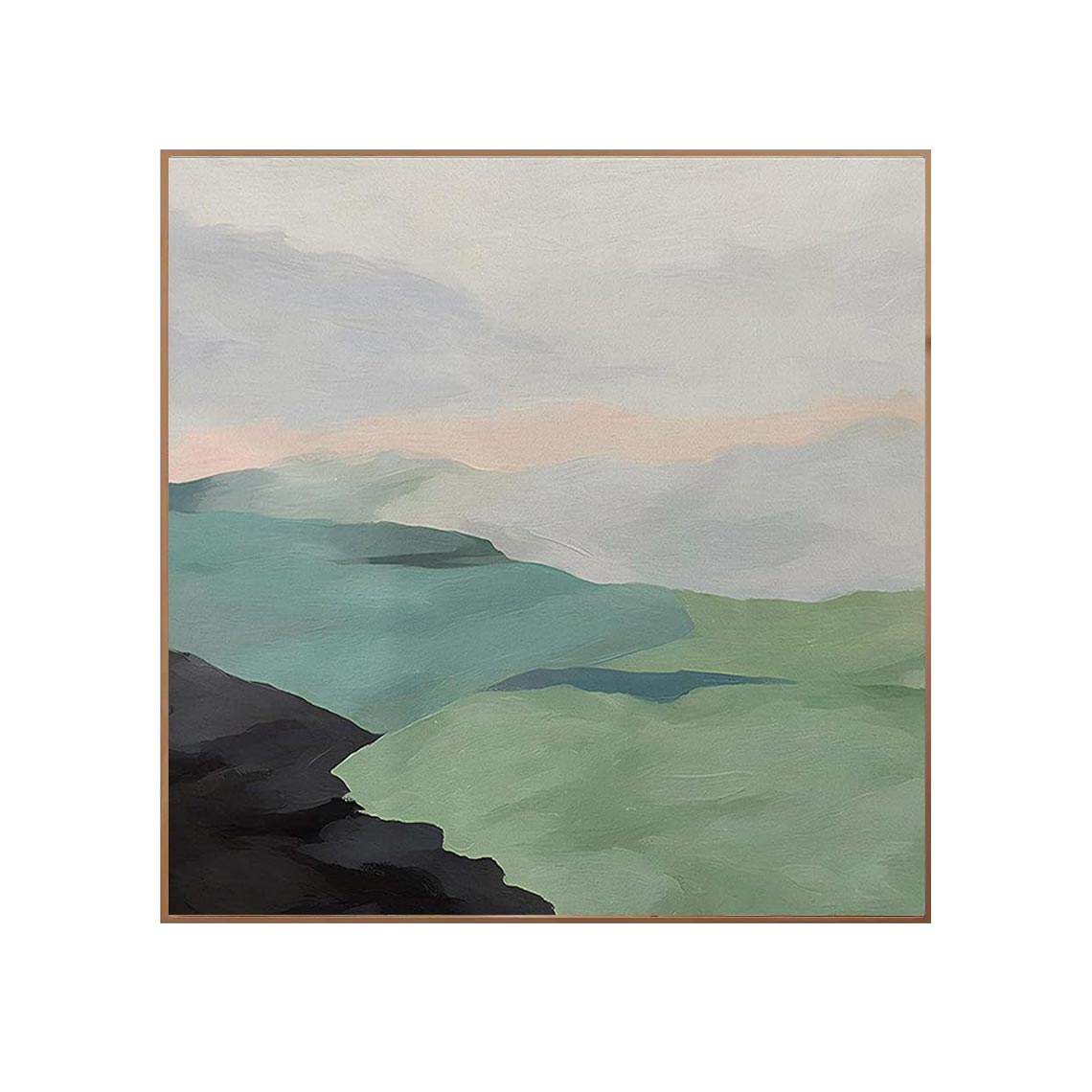 Minimalist Green Hills Landscape Wall Art #LS064