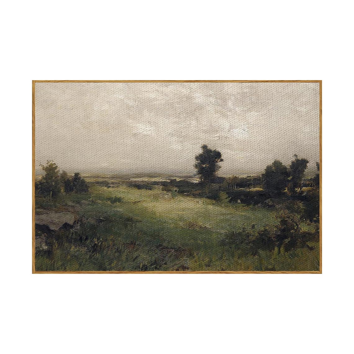 Muted Green Countryside Landscape Wall Art #LS074