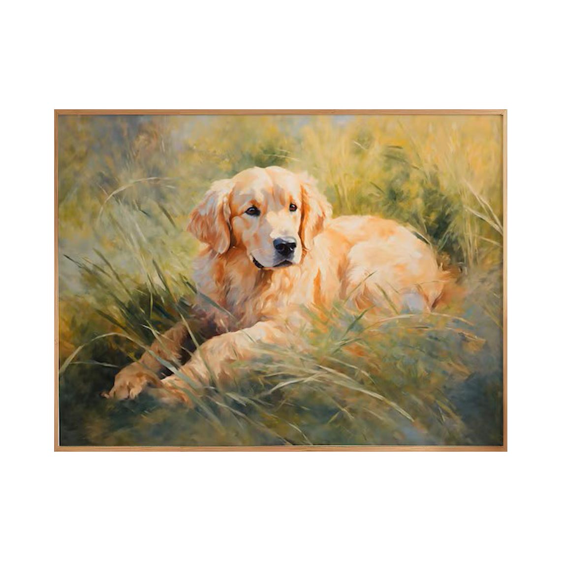 Golden Retriever in Meadow Wall Art #AN006