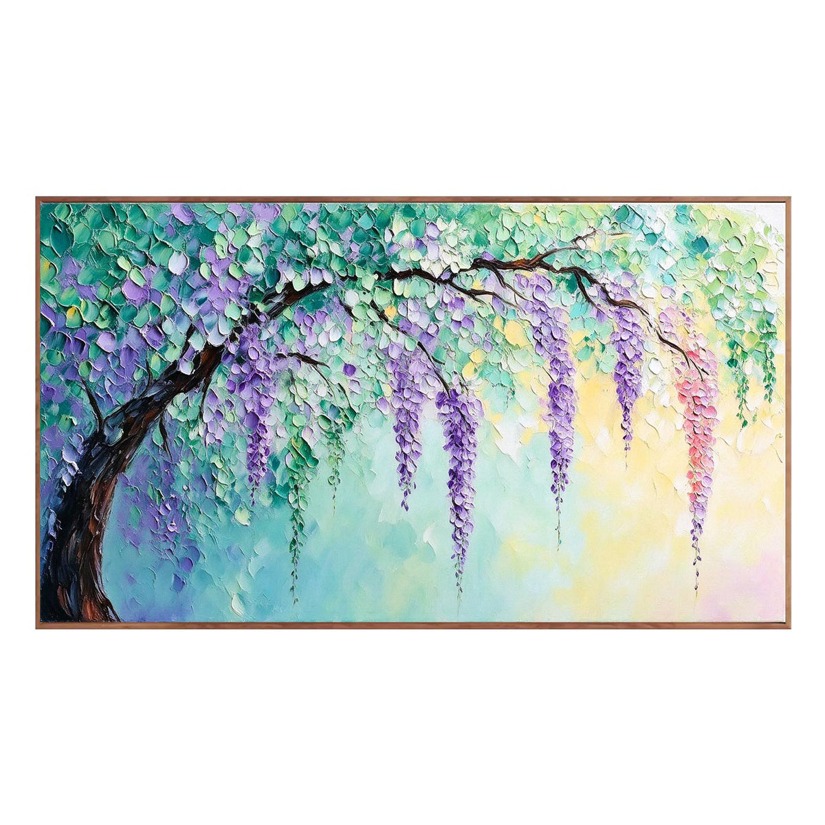 Purple Wisteria Tree Textured Wall Art #LS083