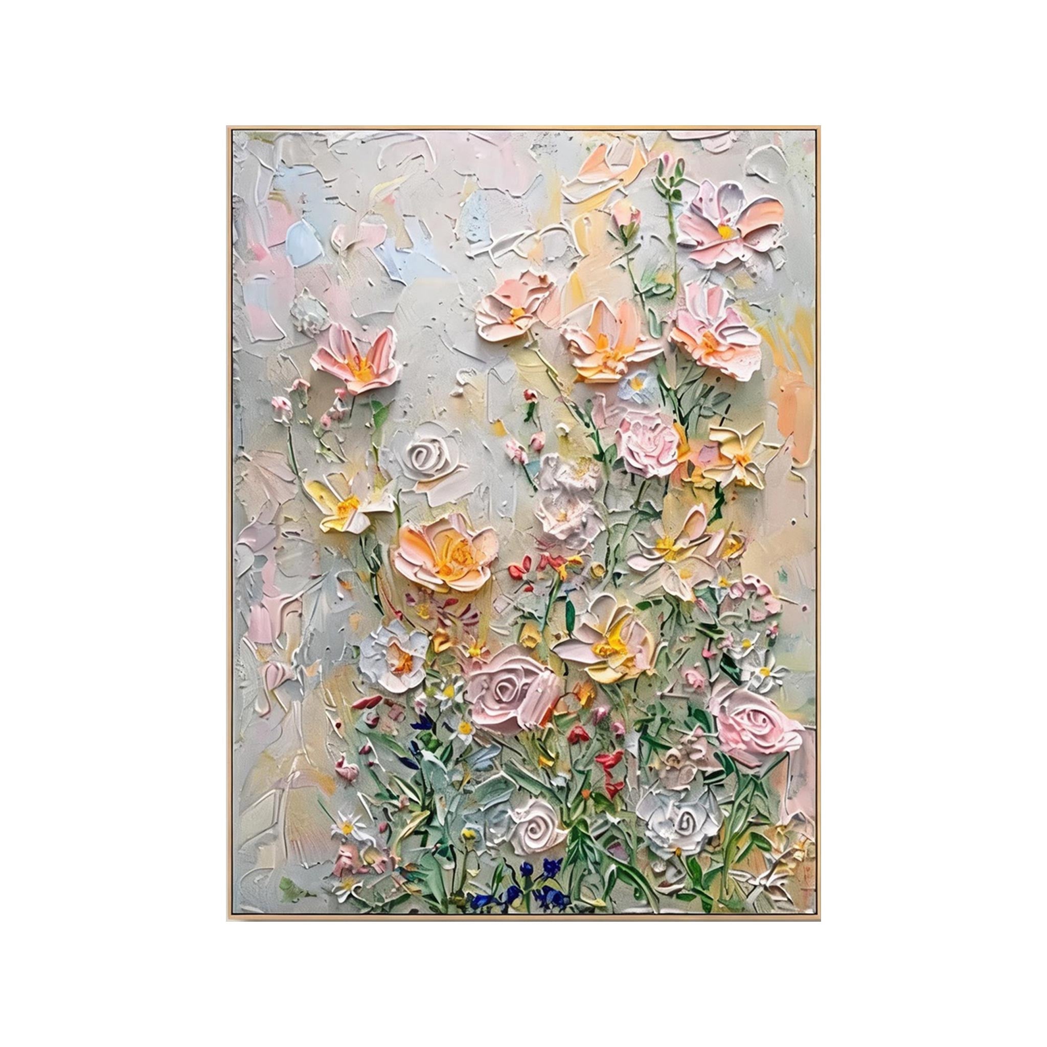 Textured Floral Garden Wall Art #FL051