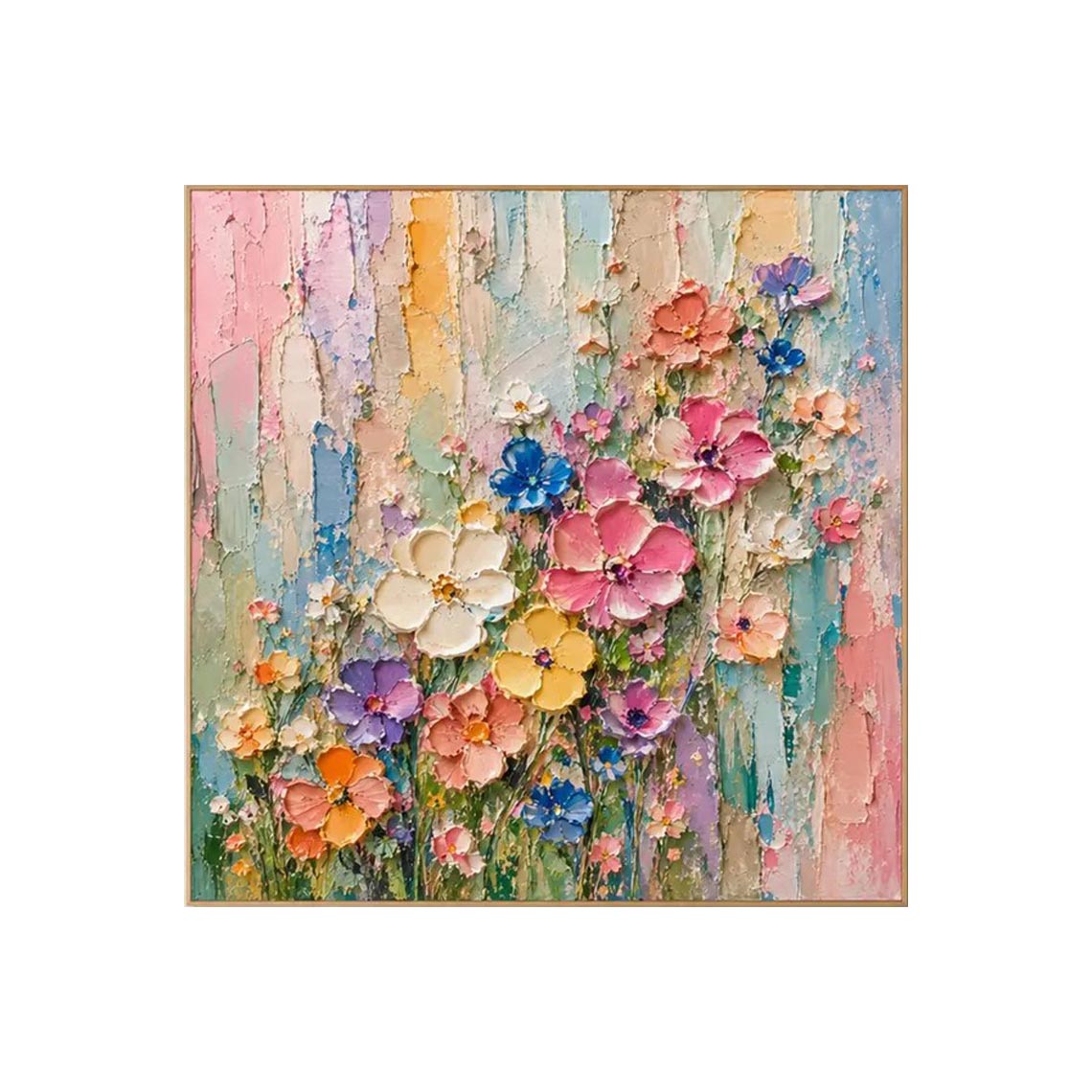 Textured Pastel Floral Wall Art #FL037