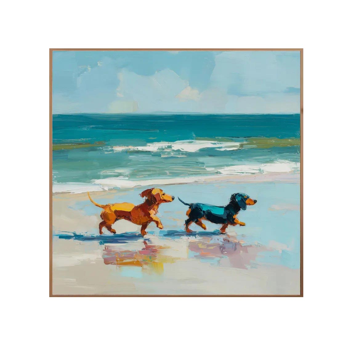 Dachshunds on the Beach Wall Art #AN020