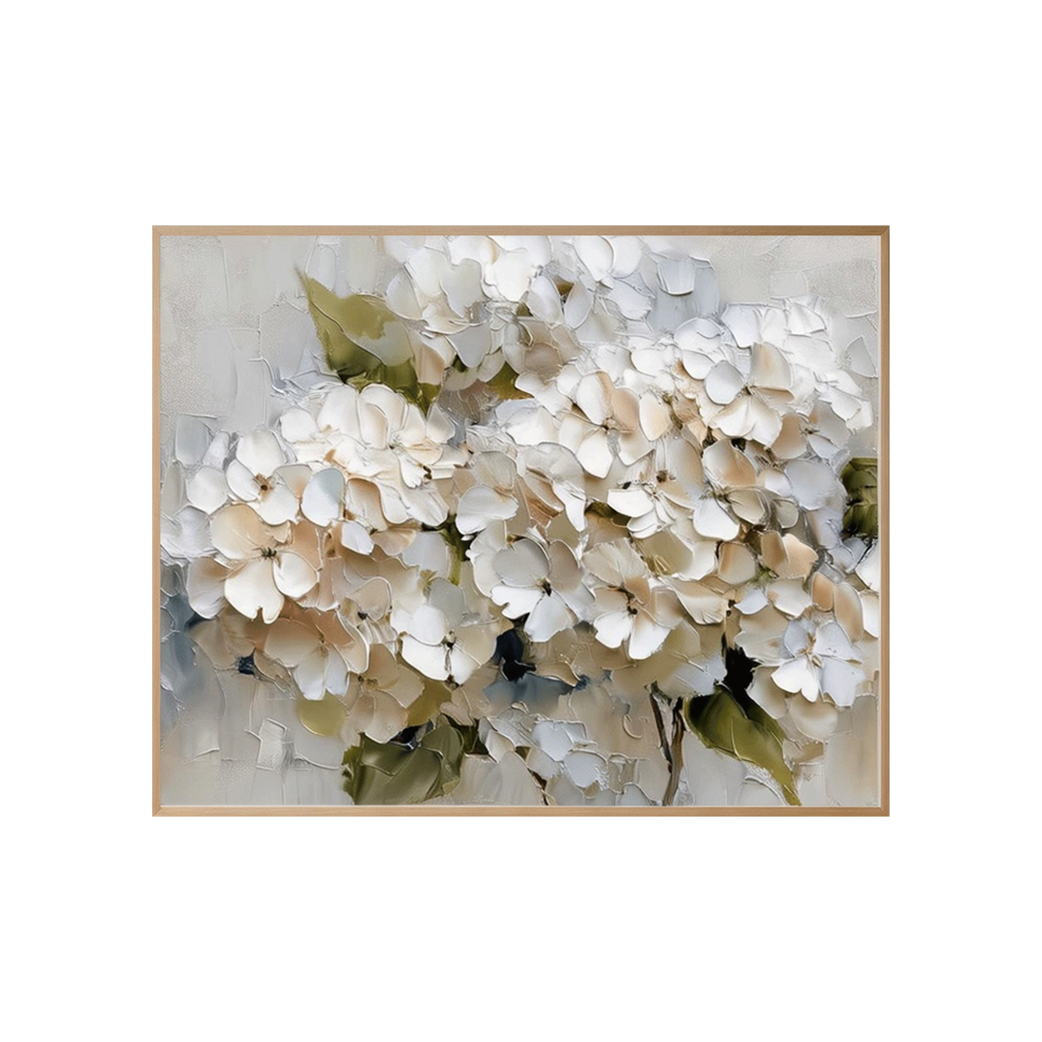 Textured White Hydrangea Wall Art #FL063