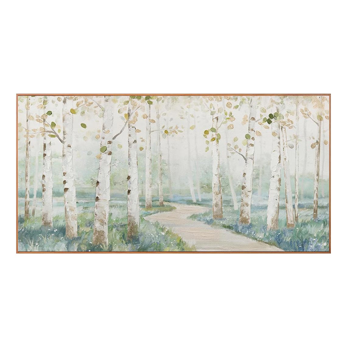 Soft Neutral Birch Forest Landscape Wall Art #LS069