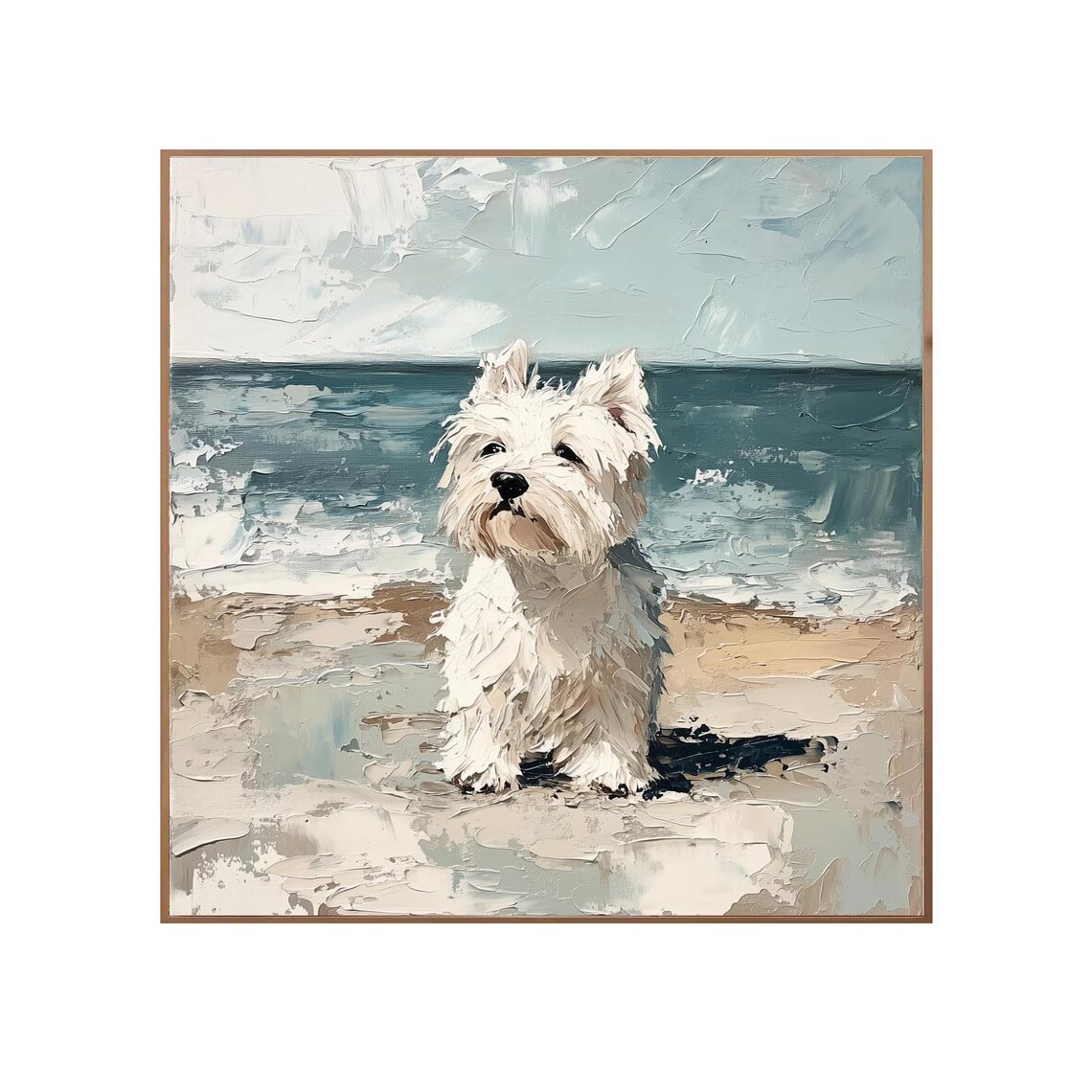 Westie by the Sea Wall Art #AN022