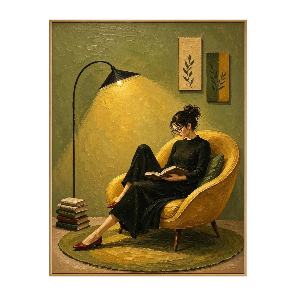 The Reading Nook – Textured Impasto Figurative Painting #CA008