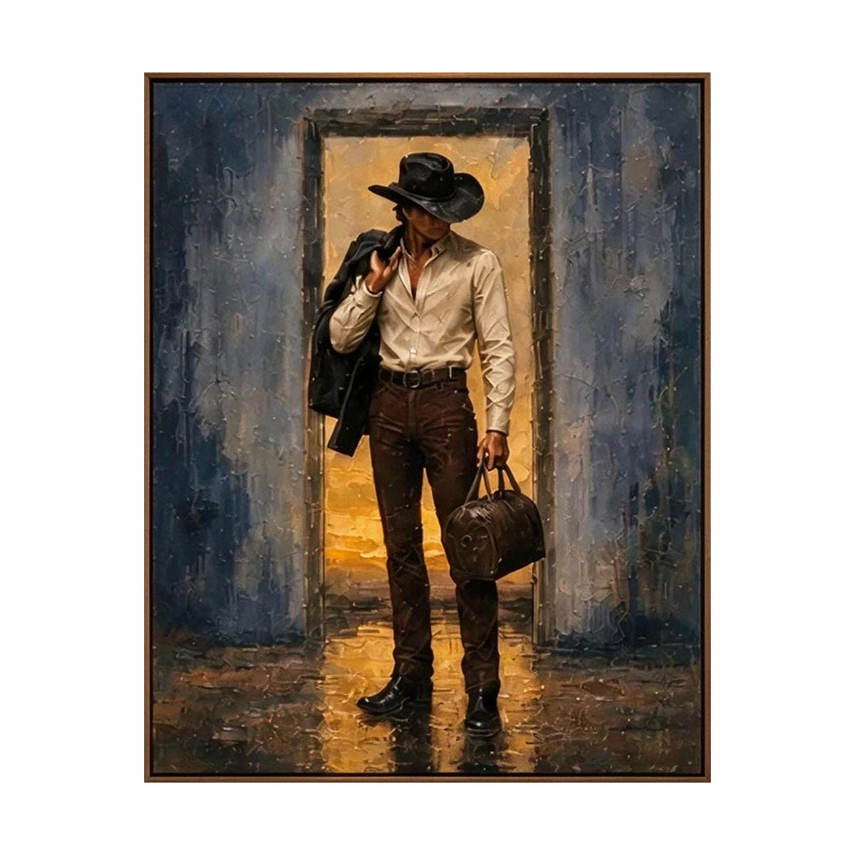 Golden Threshold – Impasto Western Figurative Painting #CA003
