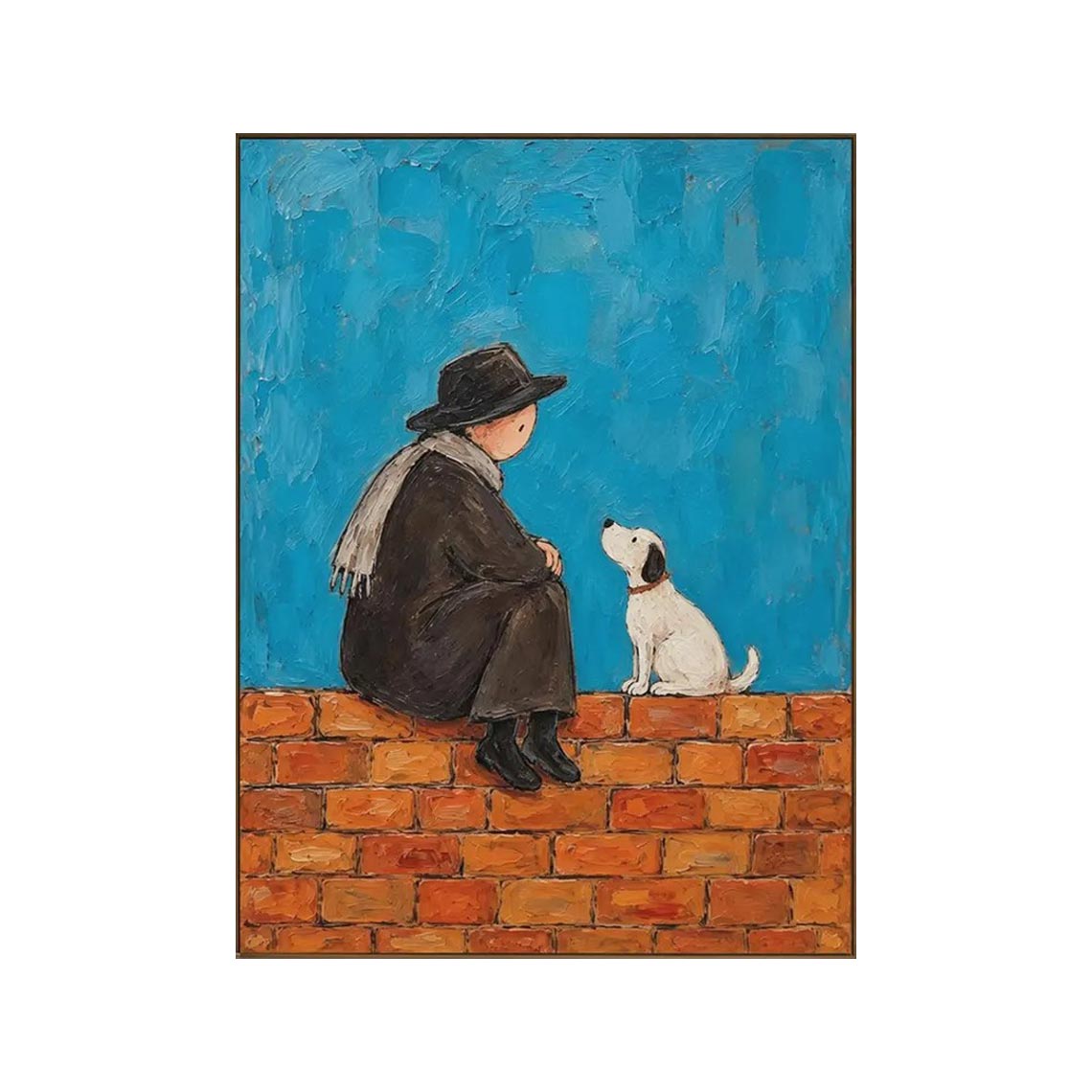 Person and Dog Wall Art #AN014