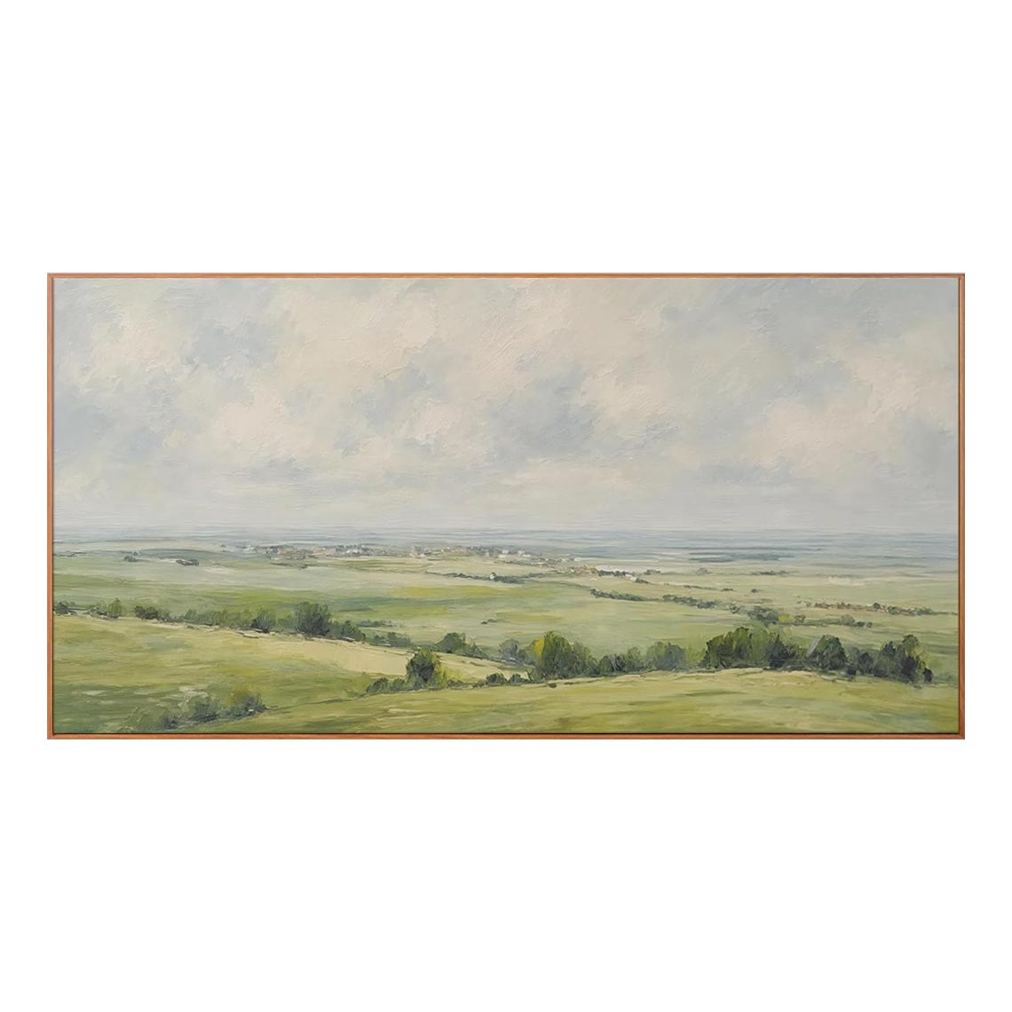 Soft Green Countryside Landscape Wall Art #LS072
