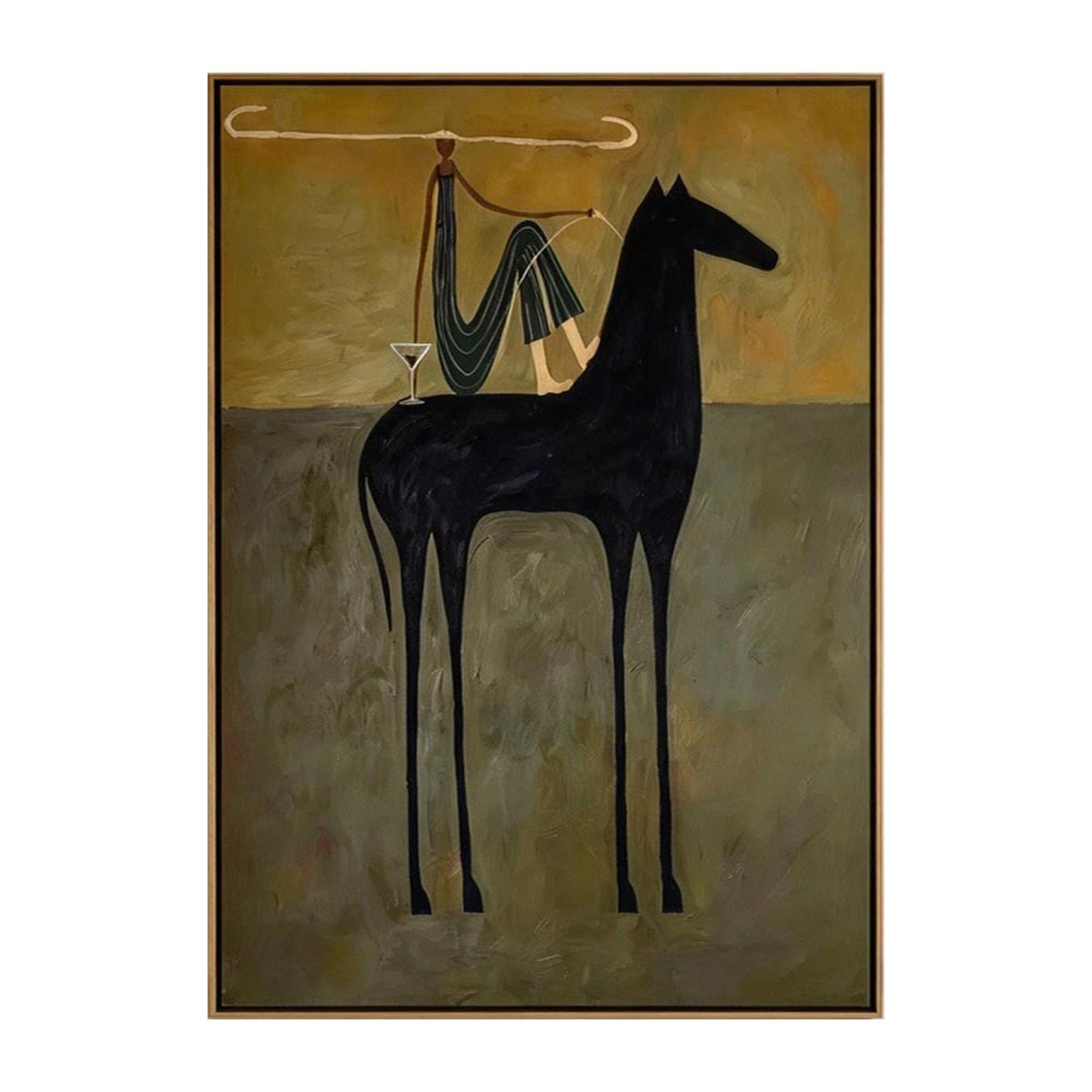 Black Horse & Martini Glass Whimsical Wall Art #HA064