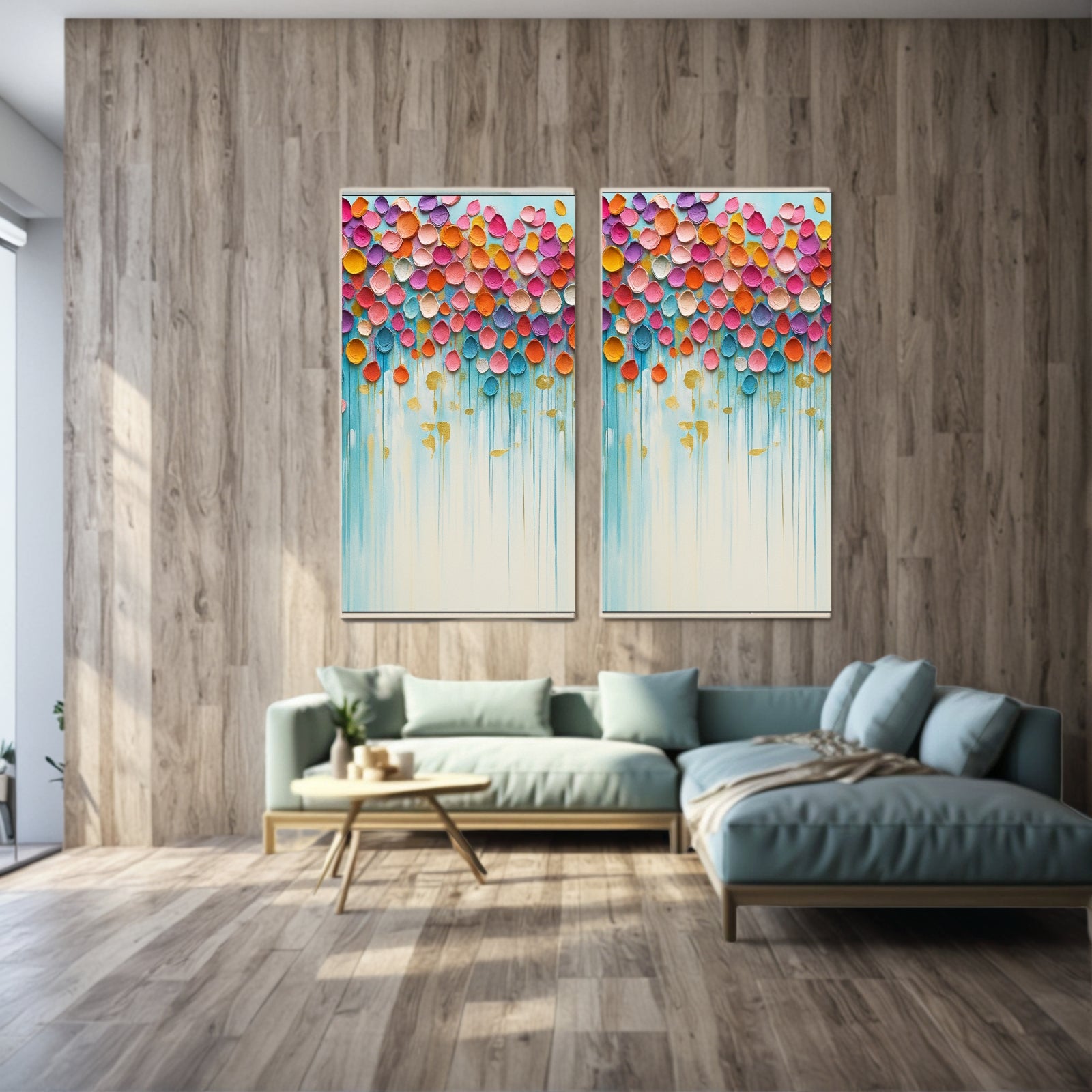 Colorful Abstract Textured Painting Canvas #AT001