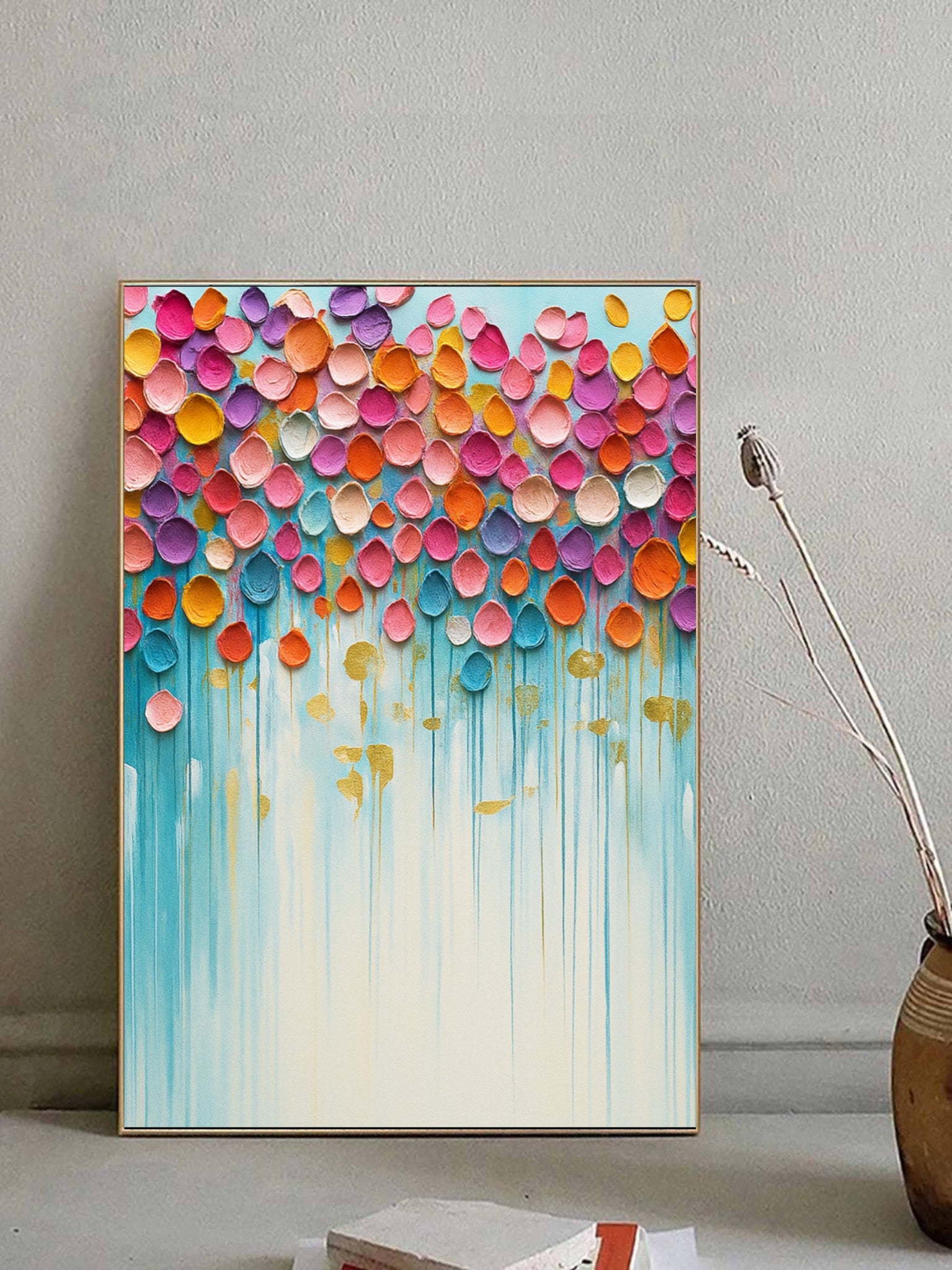 Colorful Abstract Textured Painting Canvas #AT001