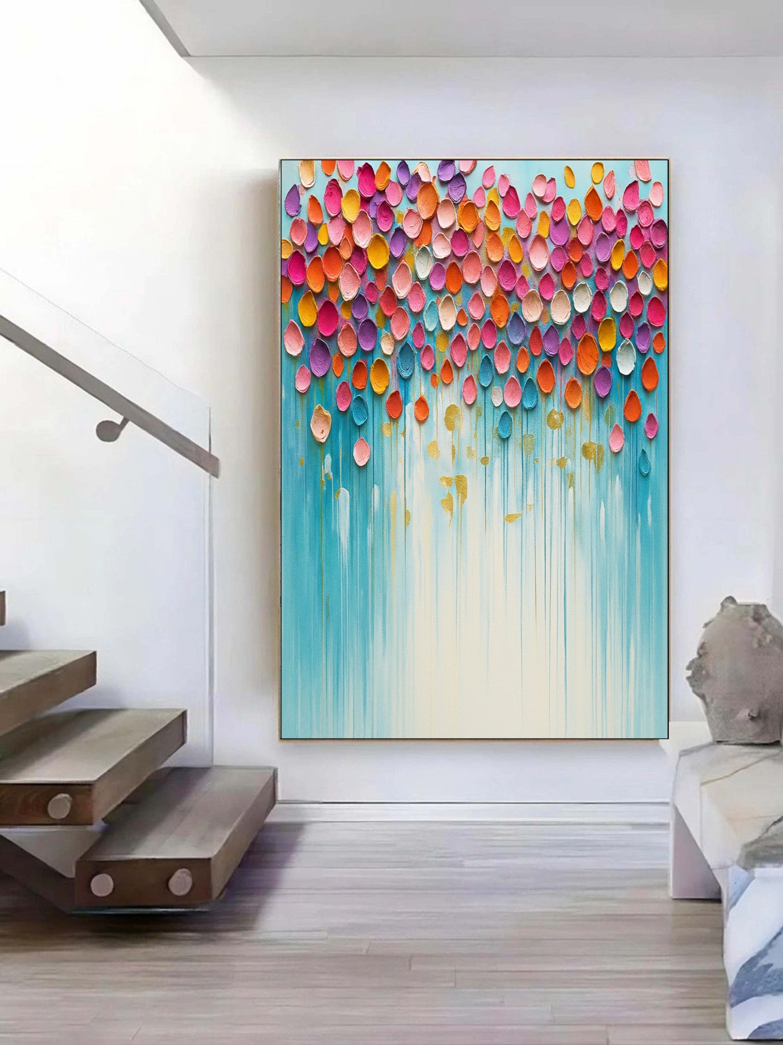 Colorful Abstract Textured Painting Canvas #AT001