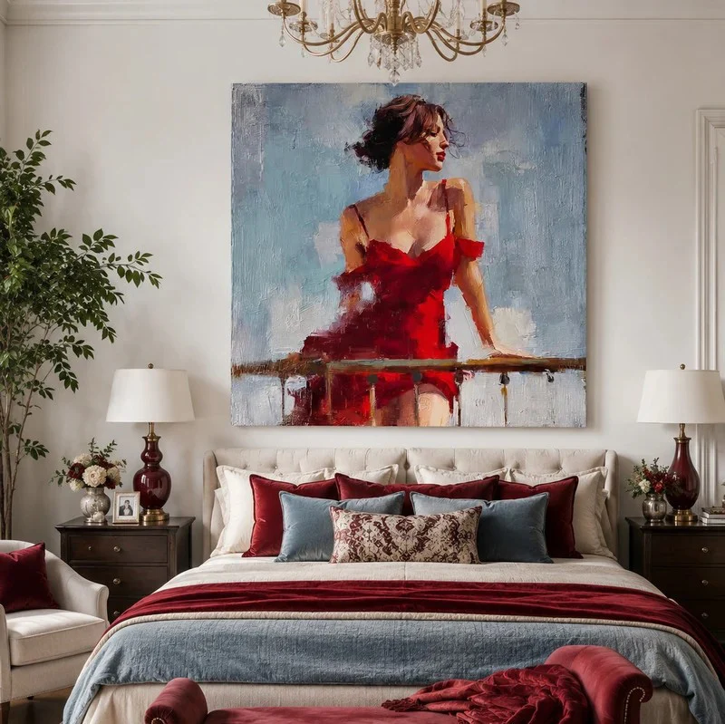 Woman in Red – Impressionist Figurative Portrait Painting #CP085