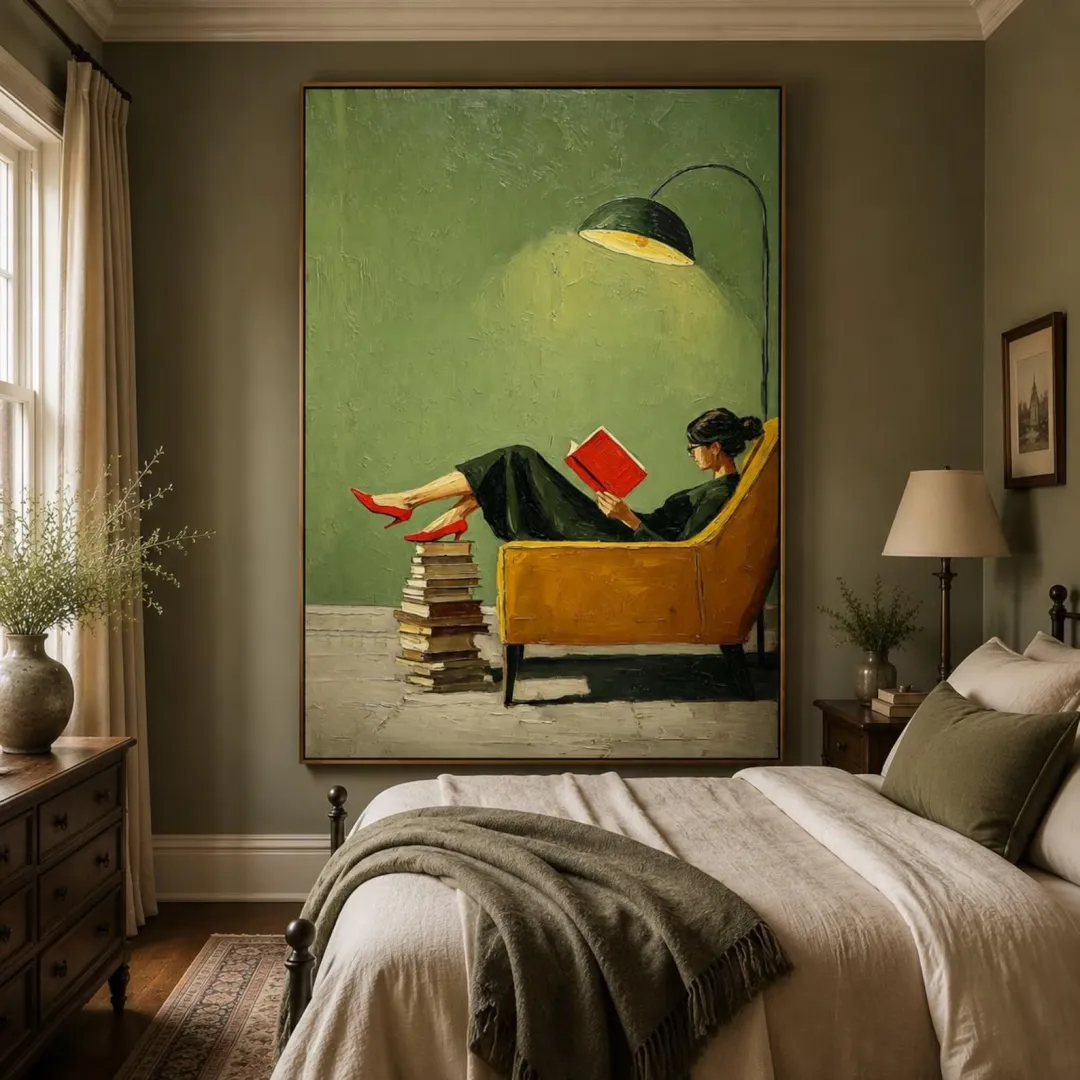 Afternoon Chapters – Textured Figurative Painting #CA017