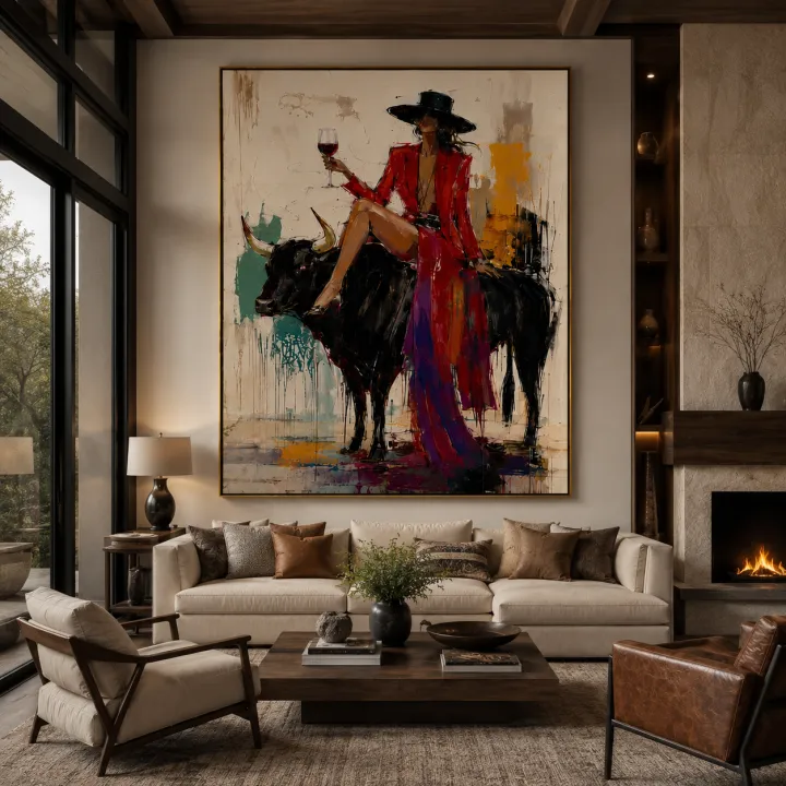 Toro Rouge – Contemporary Figurative Painting #CA015