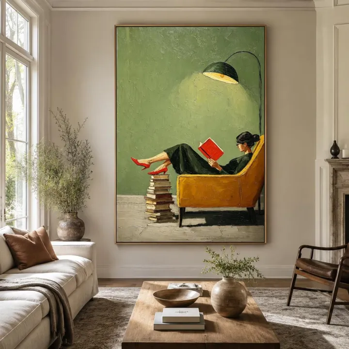 Afternoon Chapters – Textured Figurative Painting #CA017
