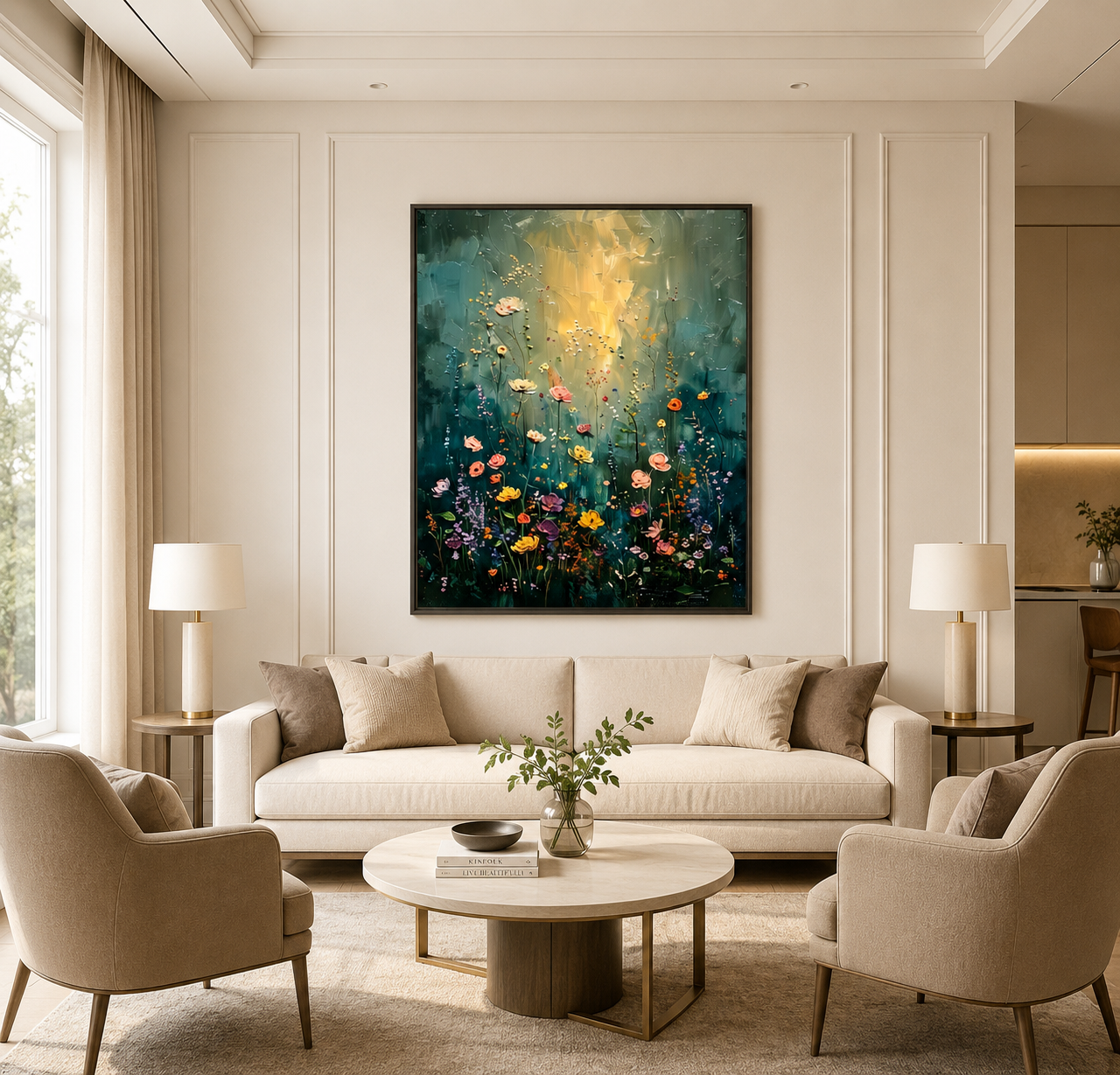 Moody Wildflower Meadow Wall Art #FL010