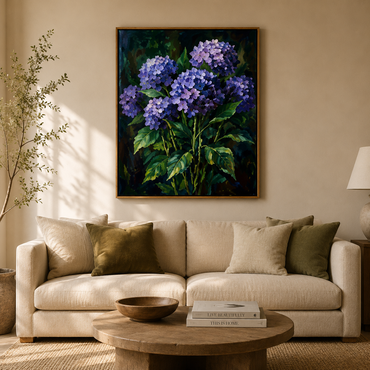 Purple Hydrangea Wall Art #FL046
